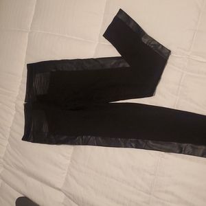 Black pants with faux leather